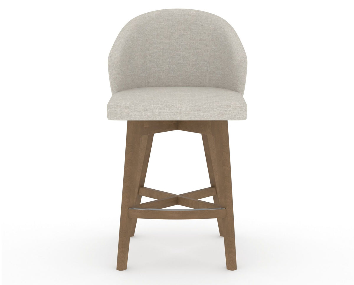 Canadel Downtown Point Counter Stool in Pecan Washed, TB Fabric, front view