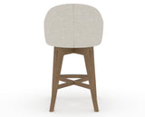 Canadel Downtown Point Counter Stool in Pecan Washed, TB Fabric, back view