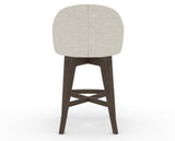 Canadel Downtown Point Counter Stool in Hazelnut Washed, TB Fabric, back view