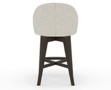 Canadel Downtown Point Counter Stool in Davy's Grey, TB Fabric, back view