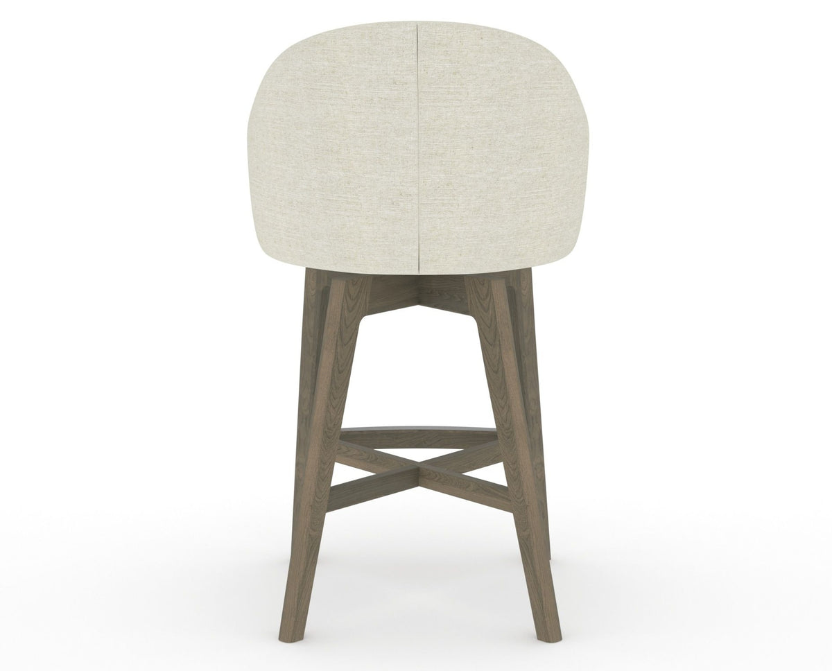 Canadel Downtown Point Counter Stool in Shadow, TW Fabric, back view