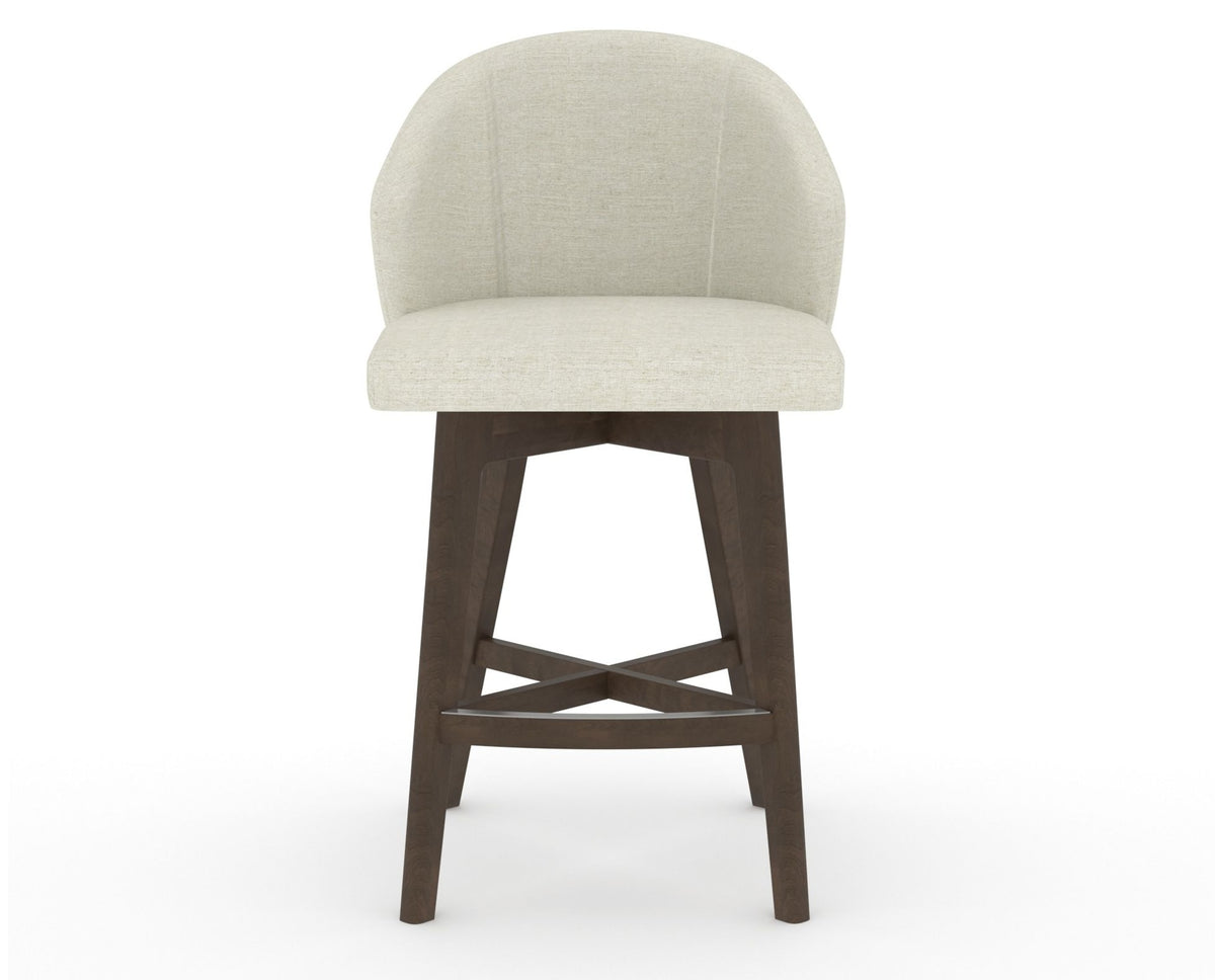 Canadel Downtown Point Counter Stool in Hazelnut Washed, TW Fabric, front view