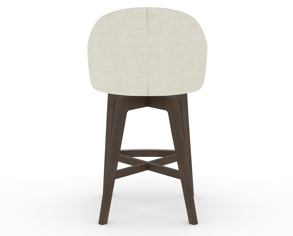 Canadel Downtown Point Counter Stool in Hazelnut Washed, TW Fabric, back view
