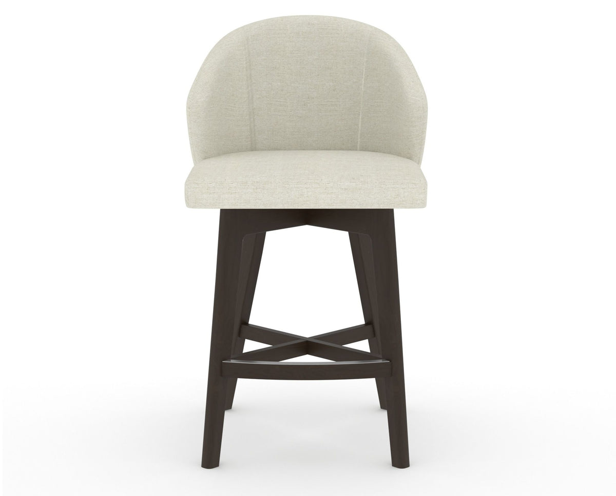 Canadel Downtown Point Counter Stool in Davy's Grey, TW Fabric, front view
