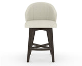 Canadel Downtown Point Counter Stool in Davy's Grey, TW Fabric, front view