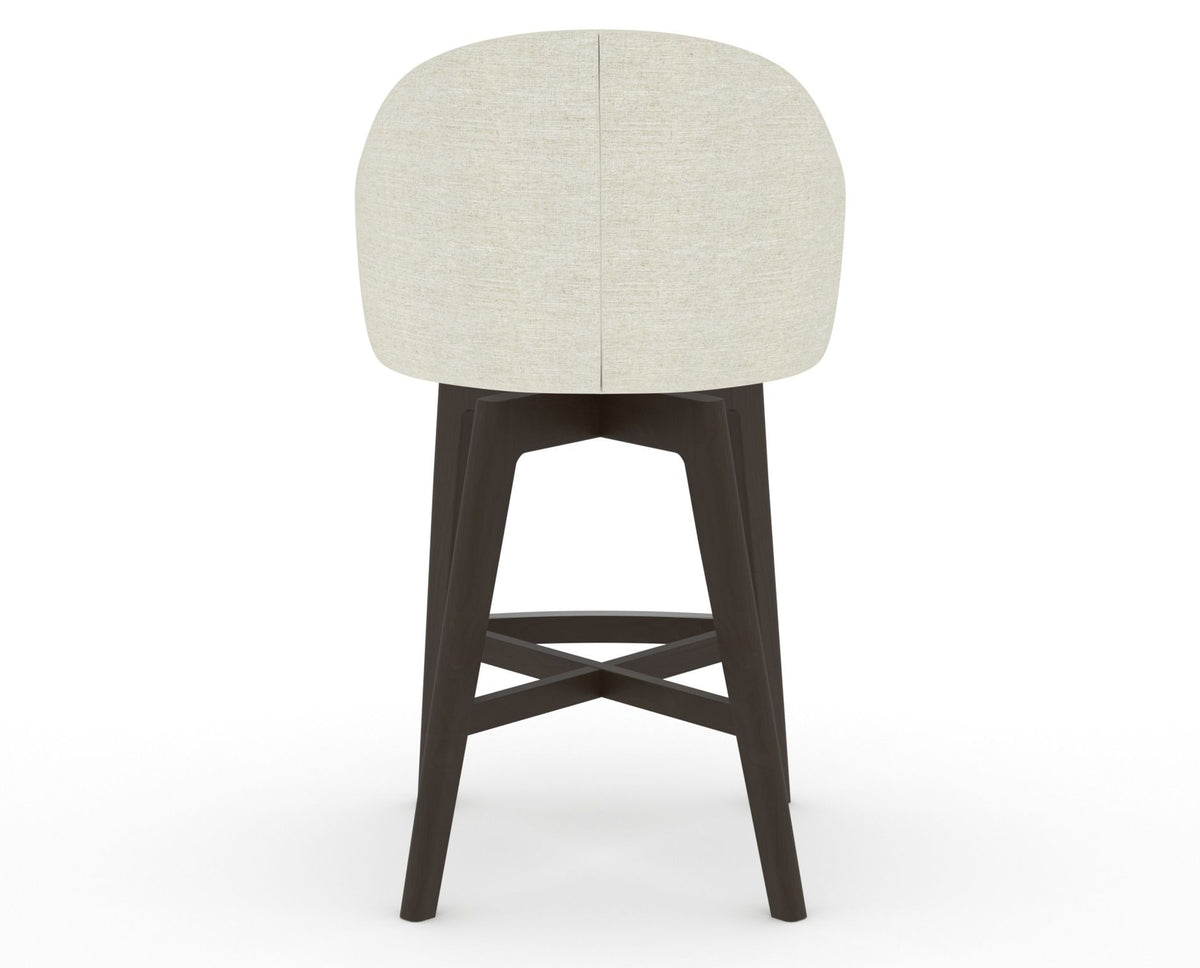 Canadel Downtown Point Counter Stool in Davy's Grey, TW Fabric, back view