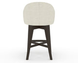 Canadel Downtown Point Counter Stool in Davy's Grey, TW Fabric, back view