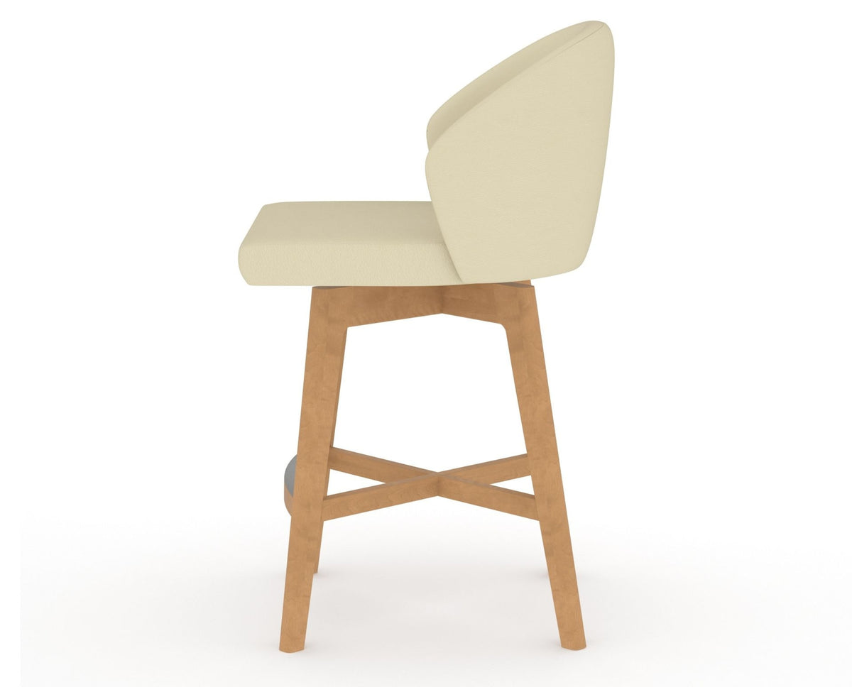 Canadel Downtown Point Counter Stool in Caramel Washed, XZ Faux Leather, side view