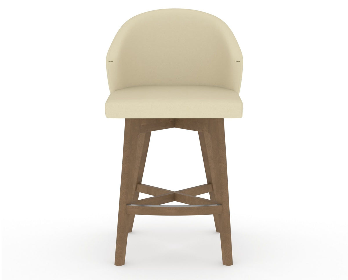 Canadel Downtown Point Counter Stool in Pecan Washed, XZ Faux Leather, front view