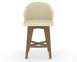 Canadel Downtown Point Counter Stool in Pecan Washed, XZ Faux Leather, front view