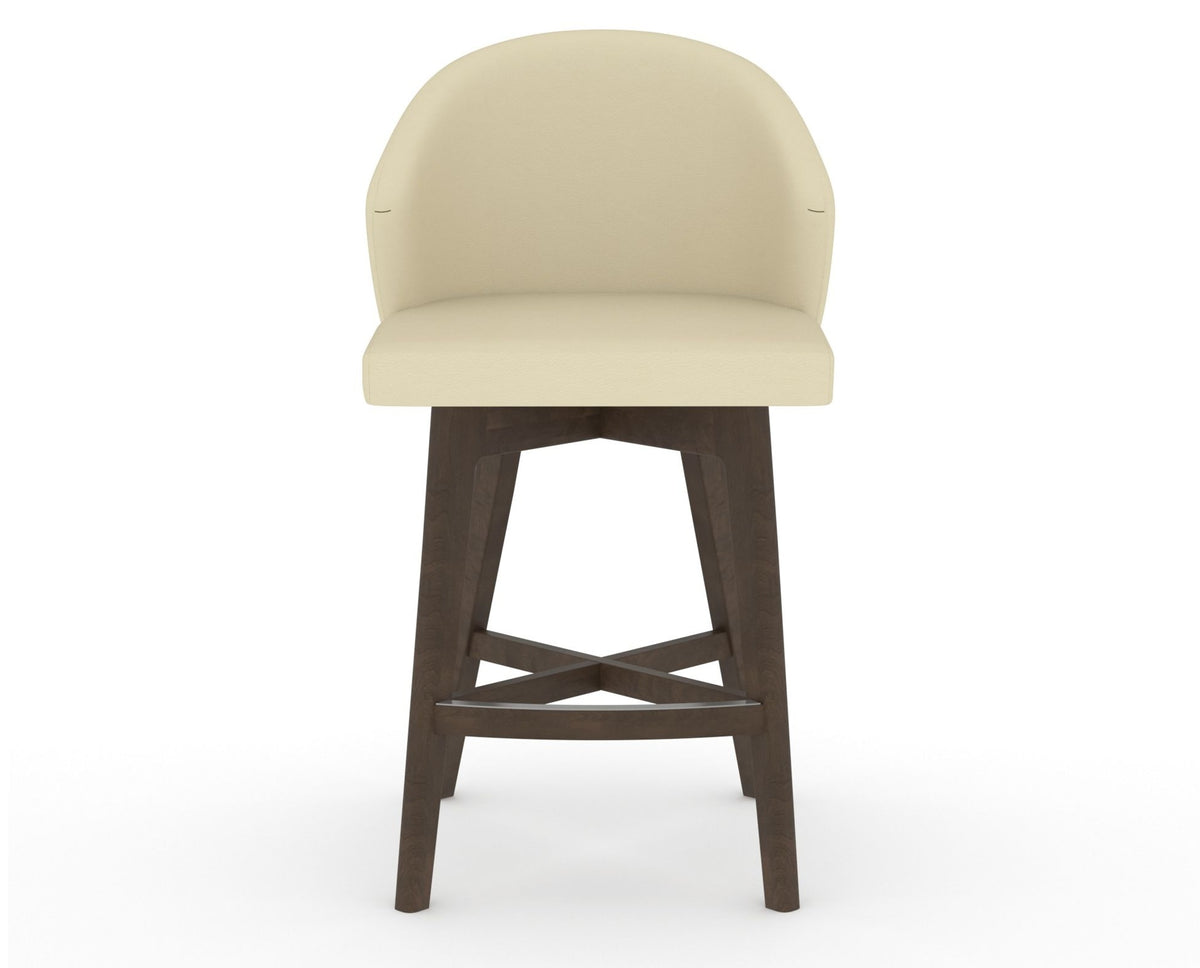 Canadel Downtown Point Counter Stool in Hazelnut Washed, XZ Faux Leather, front view