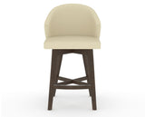 Canadel Downtown Point Counter Stool in Hazelnut Washed, XZ Faux Leather, front view