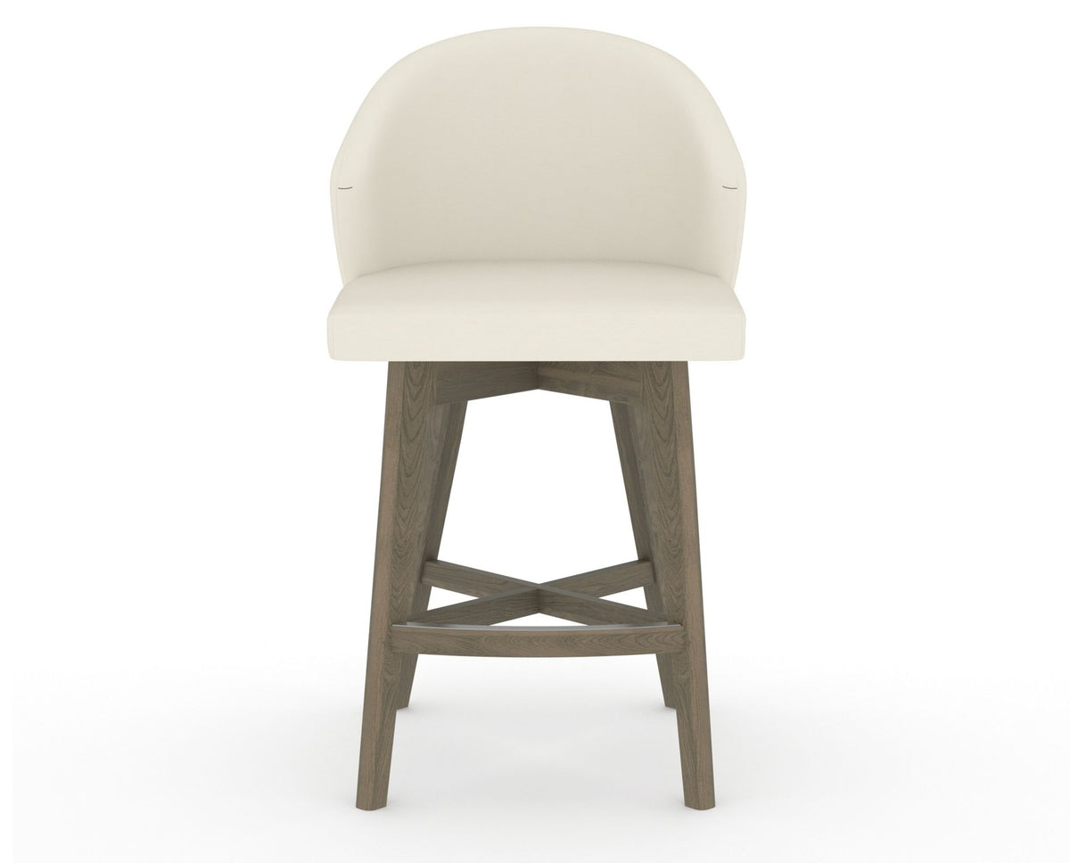 Canadel Downtown Point Counter Stool in Shadow, YJ Faux Leather, front view