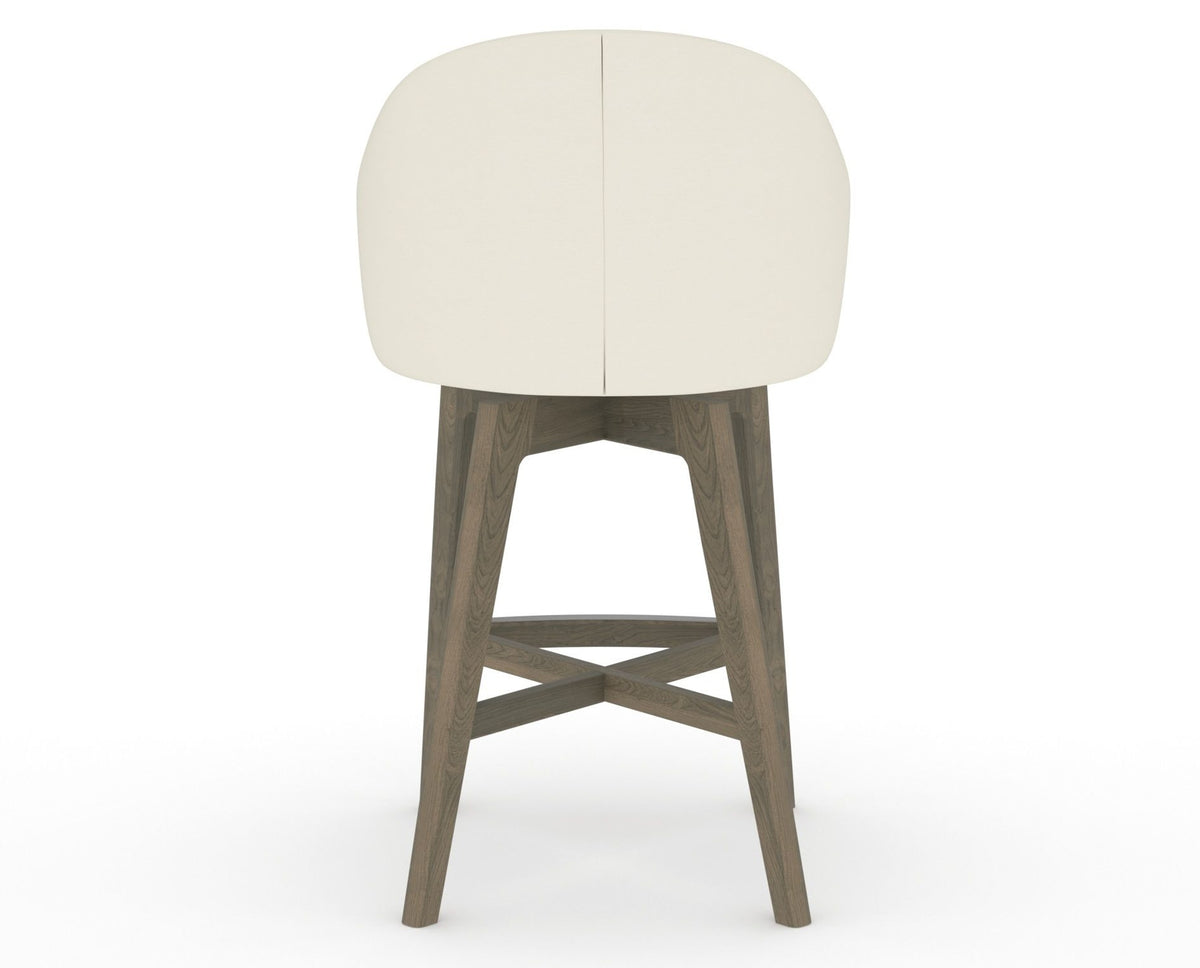 Canadel Downtown Point Counter Stool in Shadow, YJ Faux Leather, back view