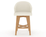 Canadel Downtown Point Counter Stool in Caramel Washed, YJ Faux Leather, front view
