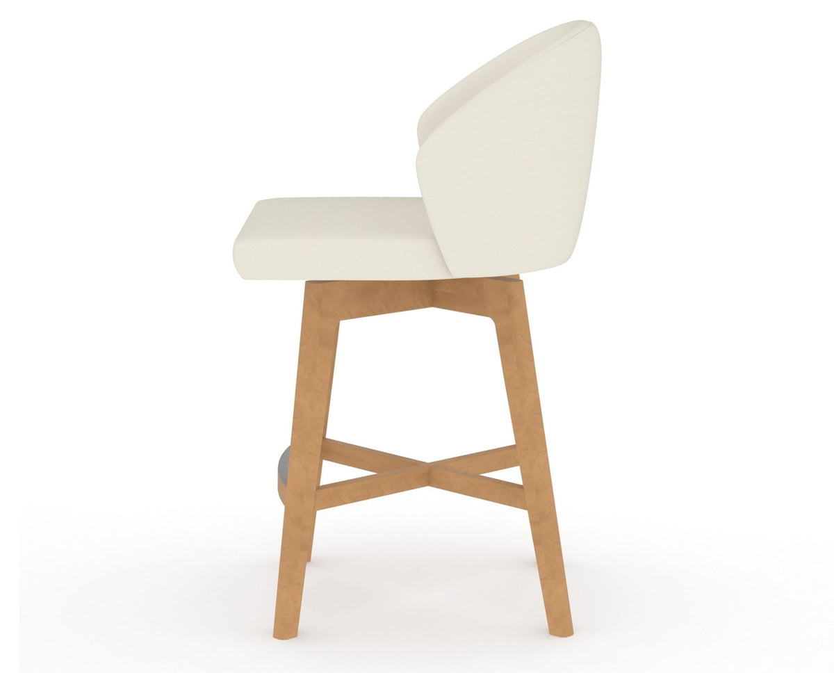 Canadel Downtown Point Counter Stool in Caramel Washed, YJ Faux Leather, side view