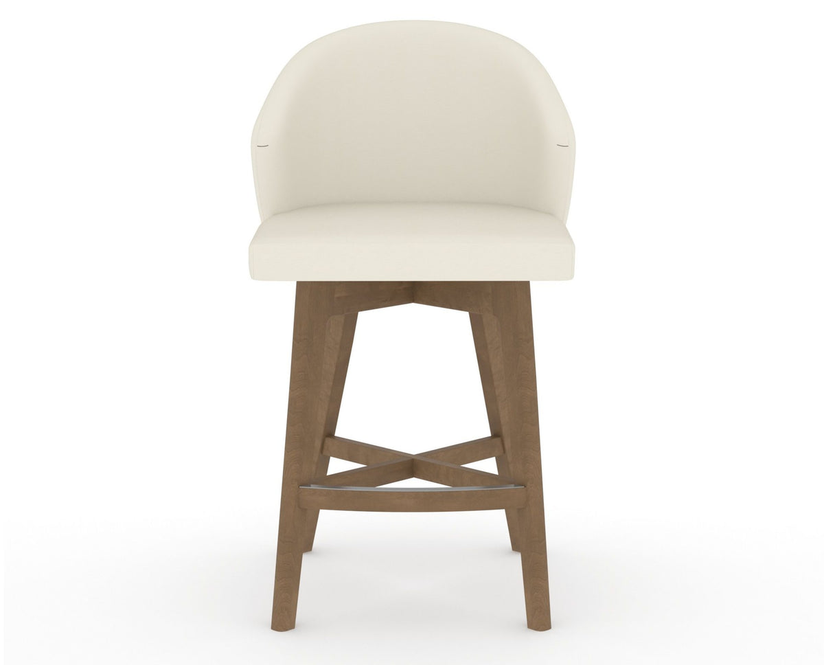 Canadel Downtown Point Counter Stool in Pecan Washed, YJ Faux Leather, front view