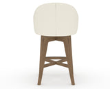 Canadel Downtown Point Counter Stool in Pecan Washed, YJ Faux Leather, back view