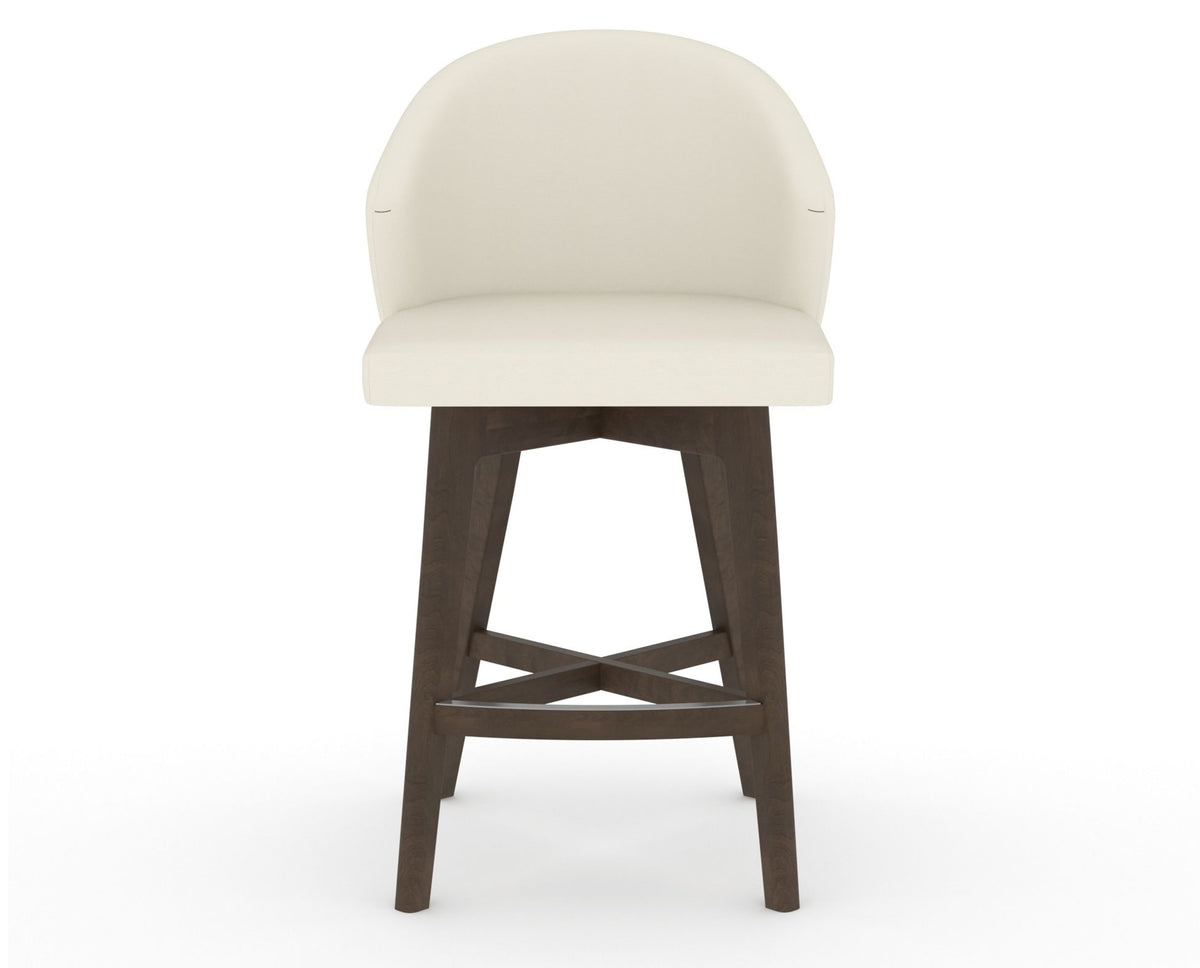 Canadel Downtown Point Counter Stool in Hazelnut Washed, YJ Faux Leather, front view