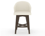 Canadel Downtown Point Counter Stool in Hazelnut Washed, YJ Faux Leather, front view
