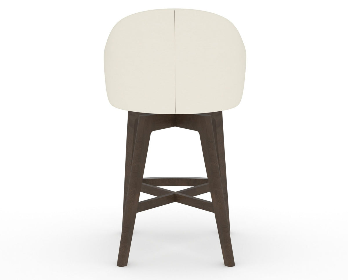 Canadel Downtown Point Counter Stool in Hazelnut Washed, YJ Faux Leather, back view