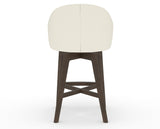 Canadel Downtown Point Counter Stool in Hazelnut Washed, YJ Faux Leather, back view