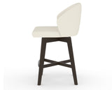 Canadel Downtown Point Counter Stool in Davy's Grey, YJ Faux Leather, side view