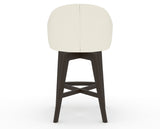 Canadel Downtown Point Counter Stool in Davy's Grey, YJ Faux Leather, back view