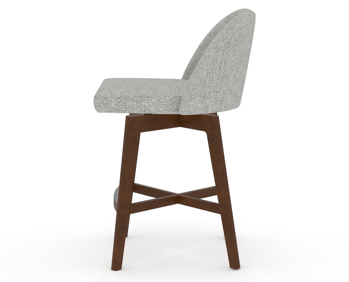 Canadel Downtown Tove Counter Stool in Cognac Washed, 7C Fabric, side view