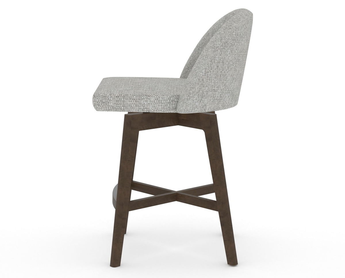 Canadel Downtown Tove Counter Stool in Hazelnut Washed, 7C Fabric, side view