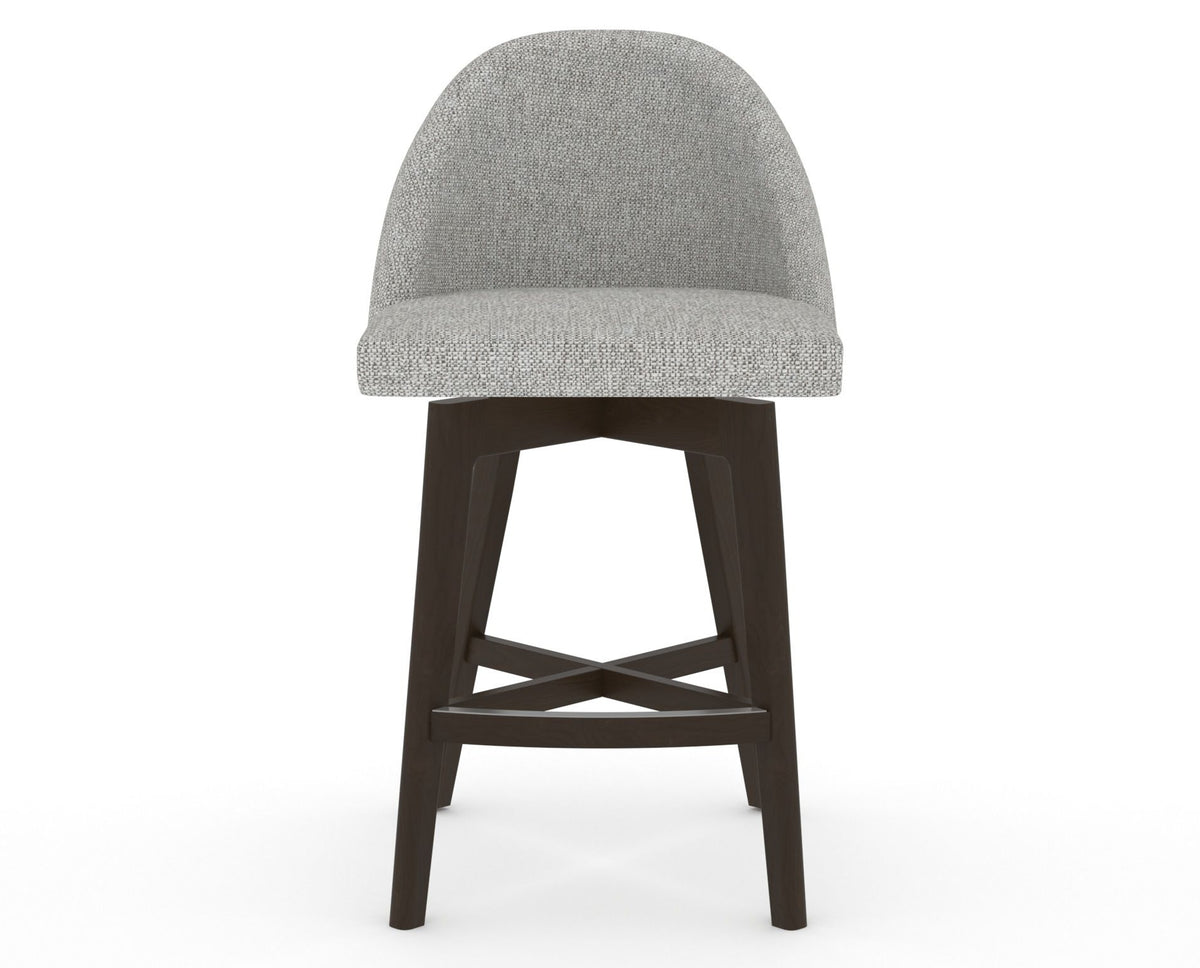 Canadel Downtown Tove Counter Stool in Davy's Grey, 7C Fabric, front view