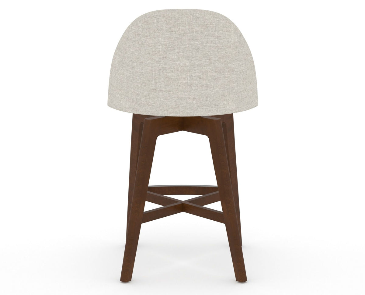 Canadel Downtown Tove Counter Stool in Cognac Washed, TB Fabric, back view