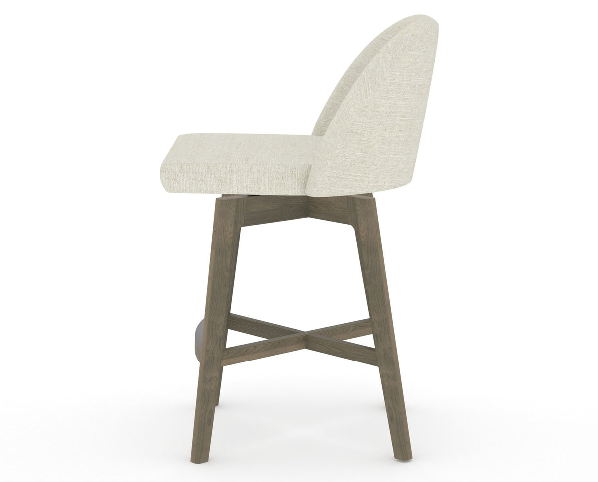 Canadel Downtown Tove Counter Stool in Shadow, TW Fabric, side view