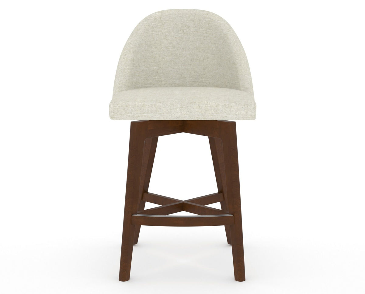 Canadel Downtown Tove Counter Stool in Cognac Washed, TW Fabric, front view