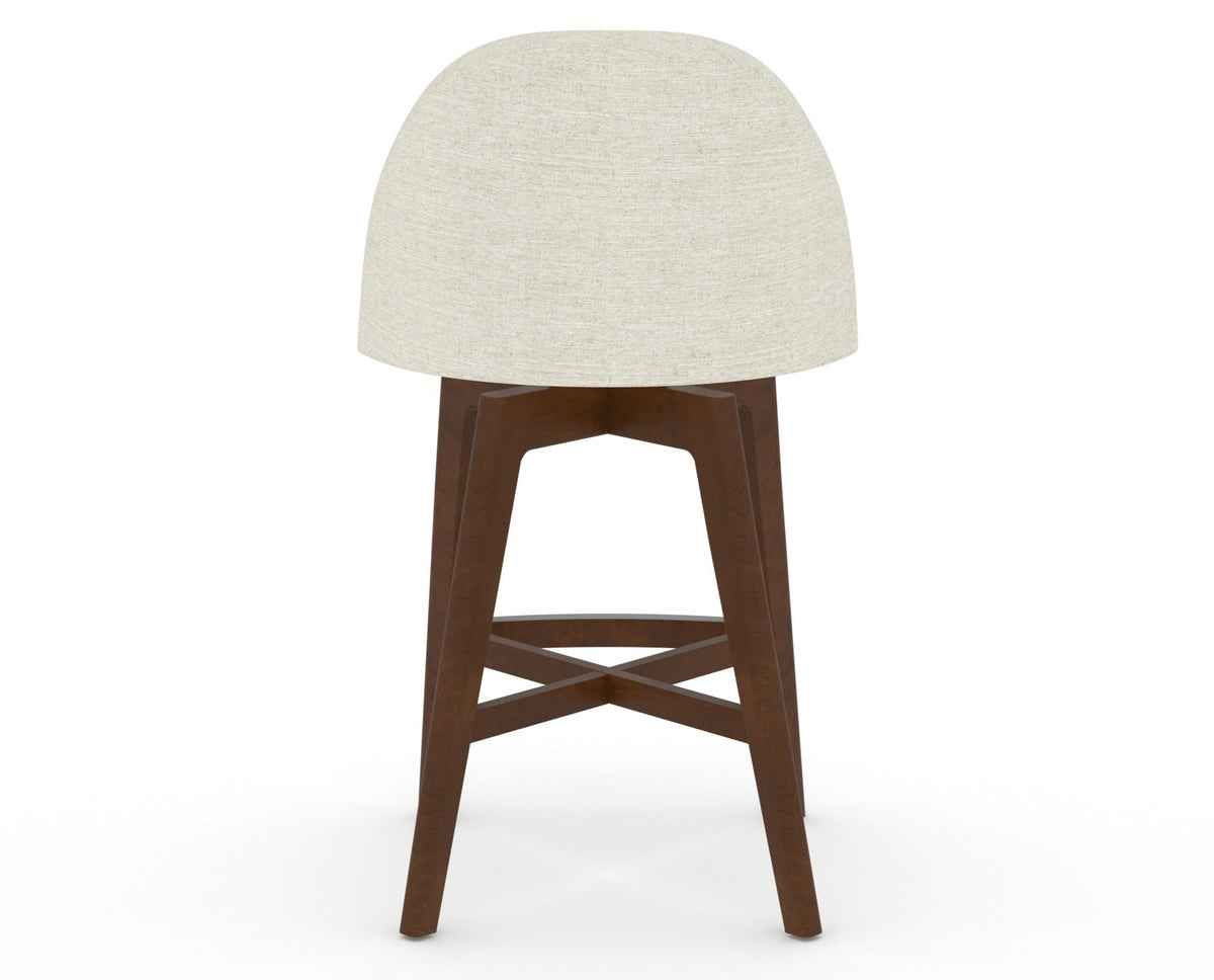 Canadel Downtown Tove Counter Stool in Cognac Washed, TW Fabric, back view