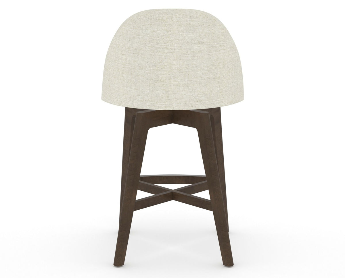 Canadel Downtown Tove Counter Stool in Hazelnut Washed, TW Fabric, back view
