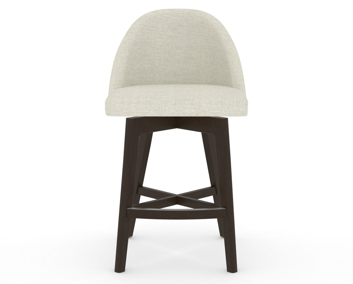 Canadel Downtown Tove Counter Stool in Davy's Grey, TW Fabric, front view