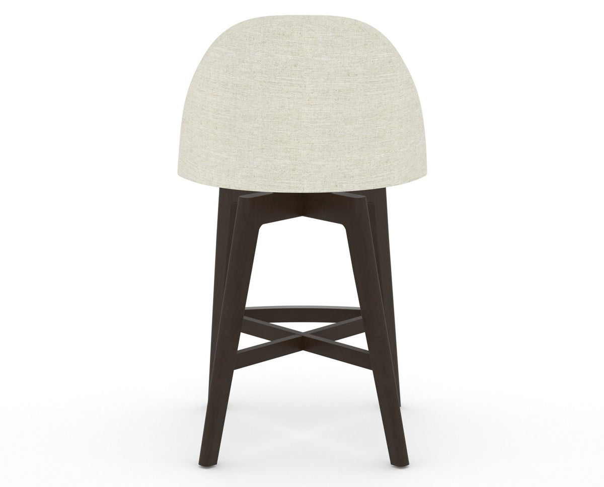 Canadel Downtown Tove Counter Stool in Davy's Grey, TW Fabric, back view