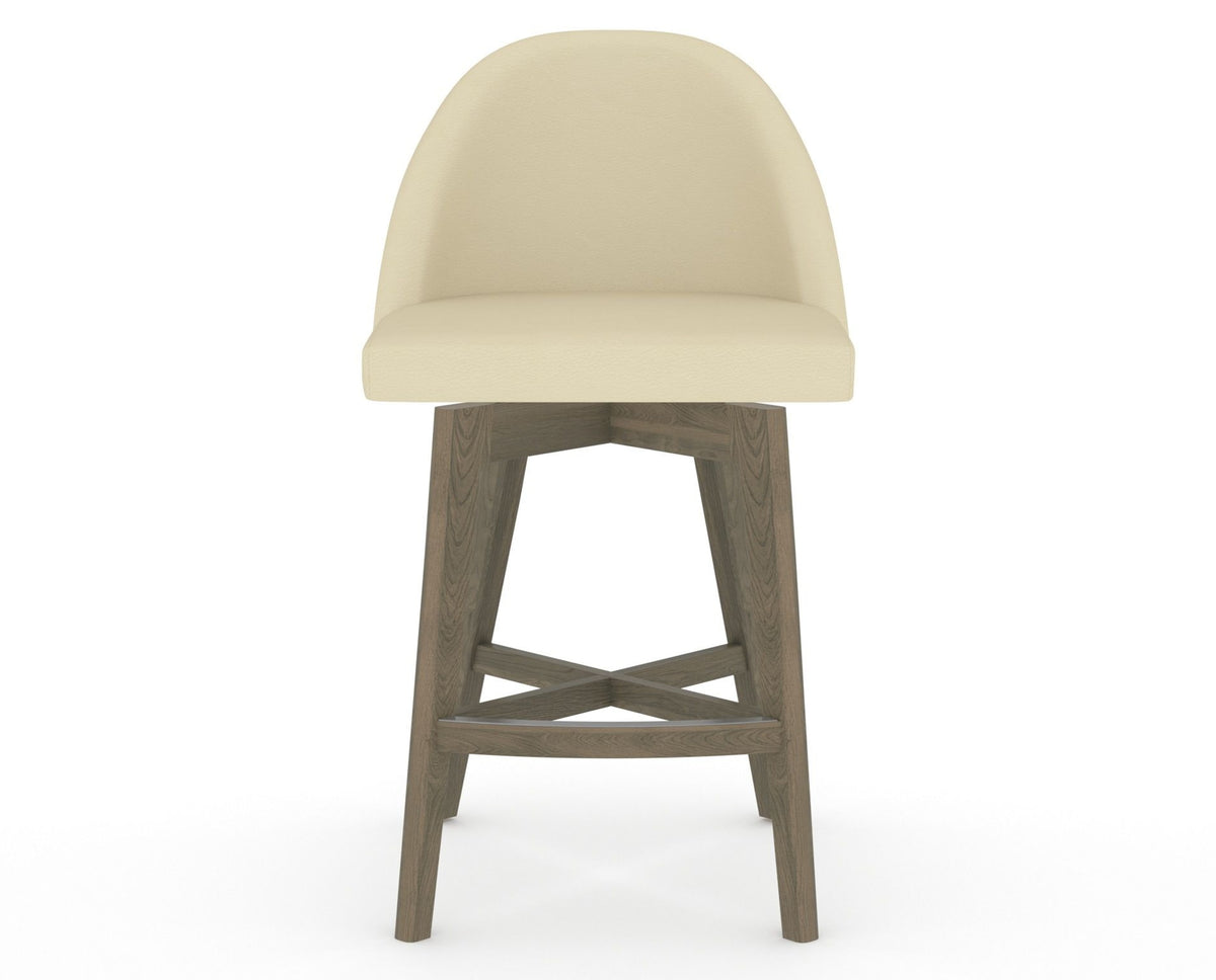 Canadel Downtown Tove Counter Stool in Shadow, XZ Faux Leather, front view