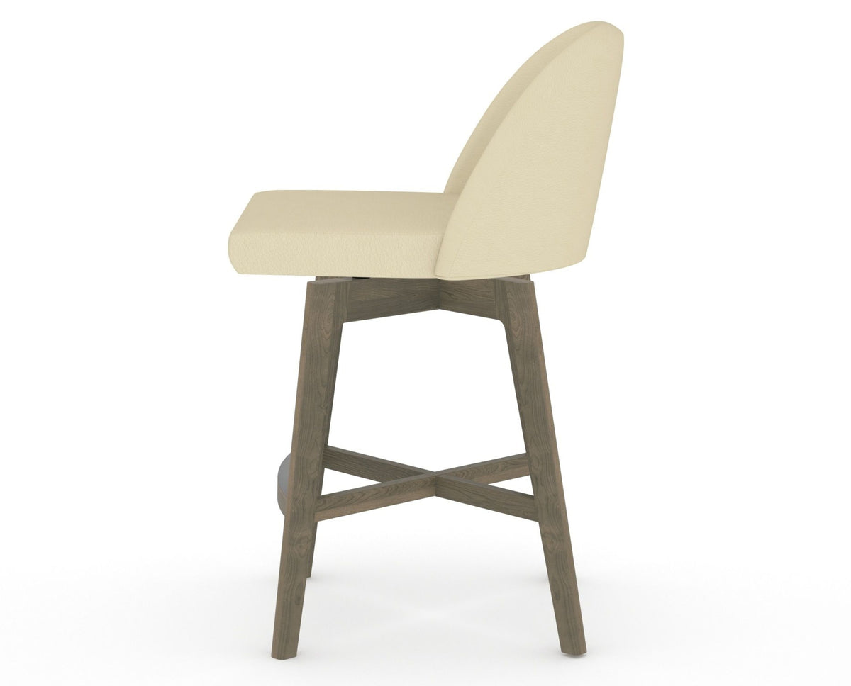 Canadel Downtown Tove Counter Stool in Shadow, XZ Faux Leather, side view