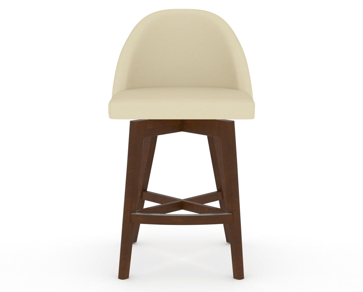 Canadel Downtown Tove Counter Stool in Cognac Washed, XZ Faux Leather, front view