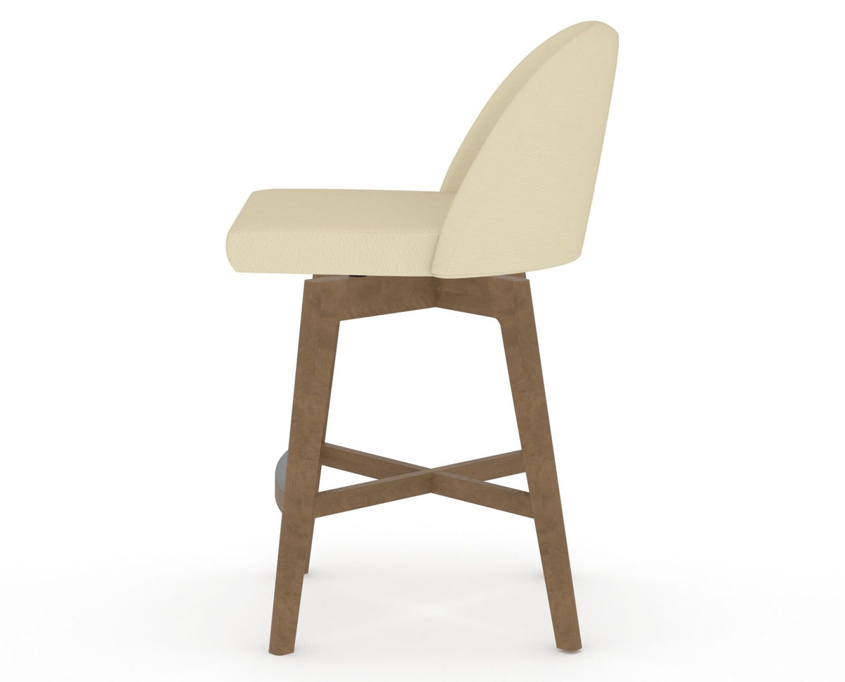 Canadel Downtown Tove Counter Stool in Pecan Washed, XZ Faux Leather, side view