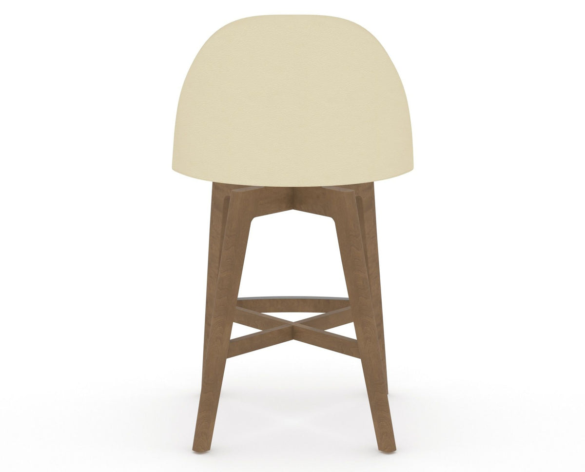 Canadel Downtown Tove Counter Stool in Pecan Washed, XZ Faux Leather, back view