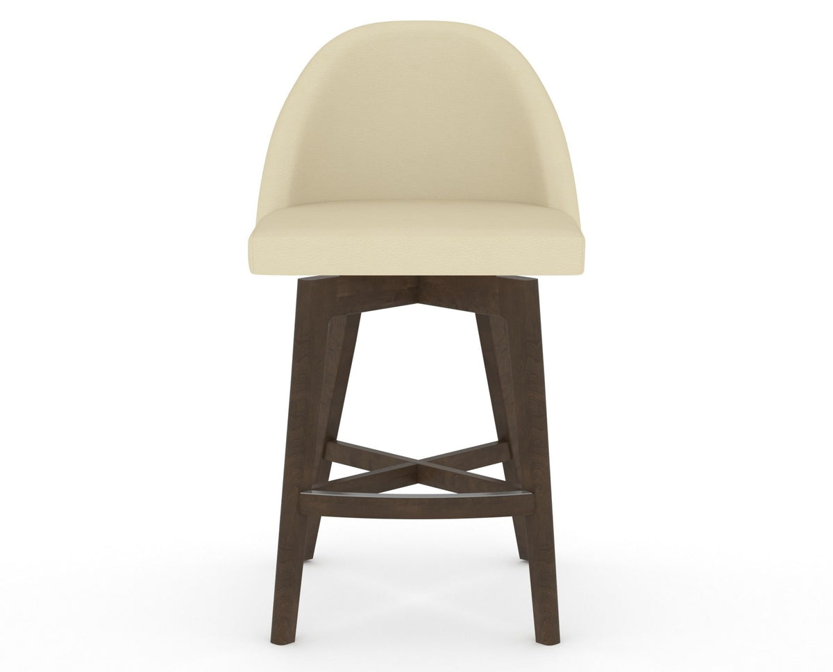 Canadel Downtown Tove Counter Stool in Hazelnut Washed, XZ Faux Leather, front view