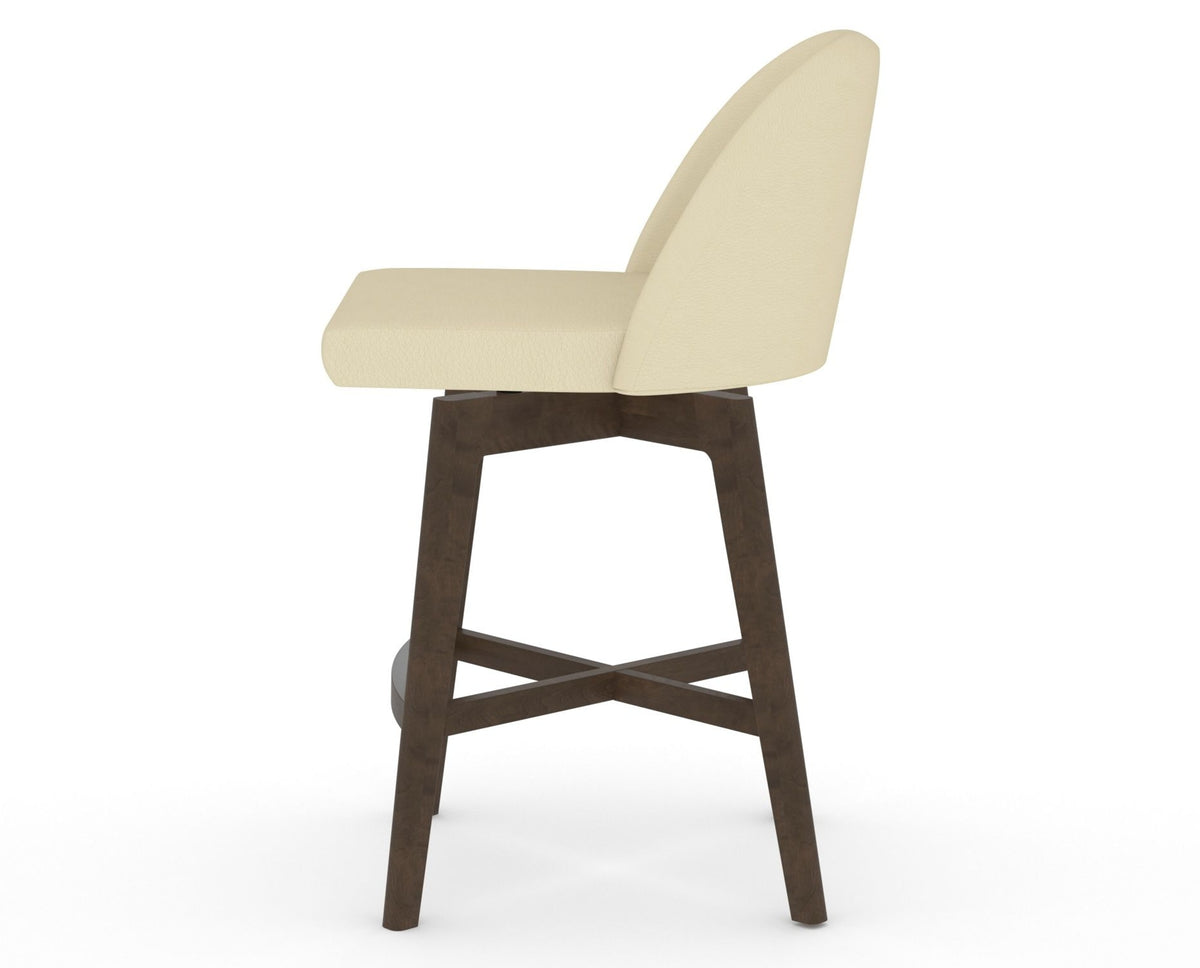 Canadel Downtown Tove Counter Stool in Hazelnut Washed, XZ Faux Leather, side view