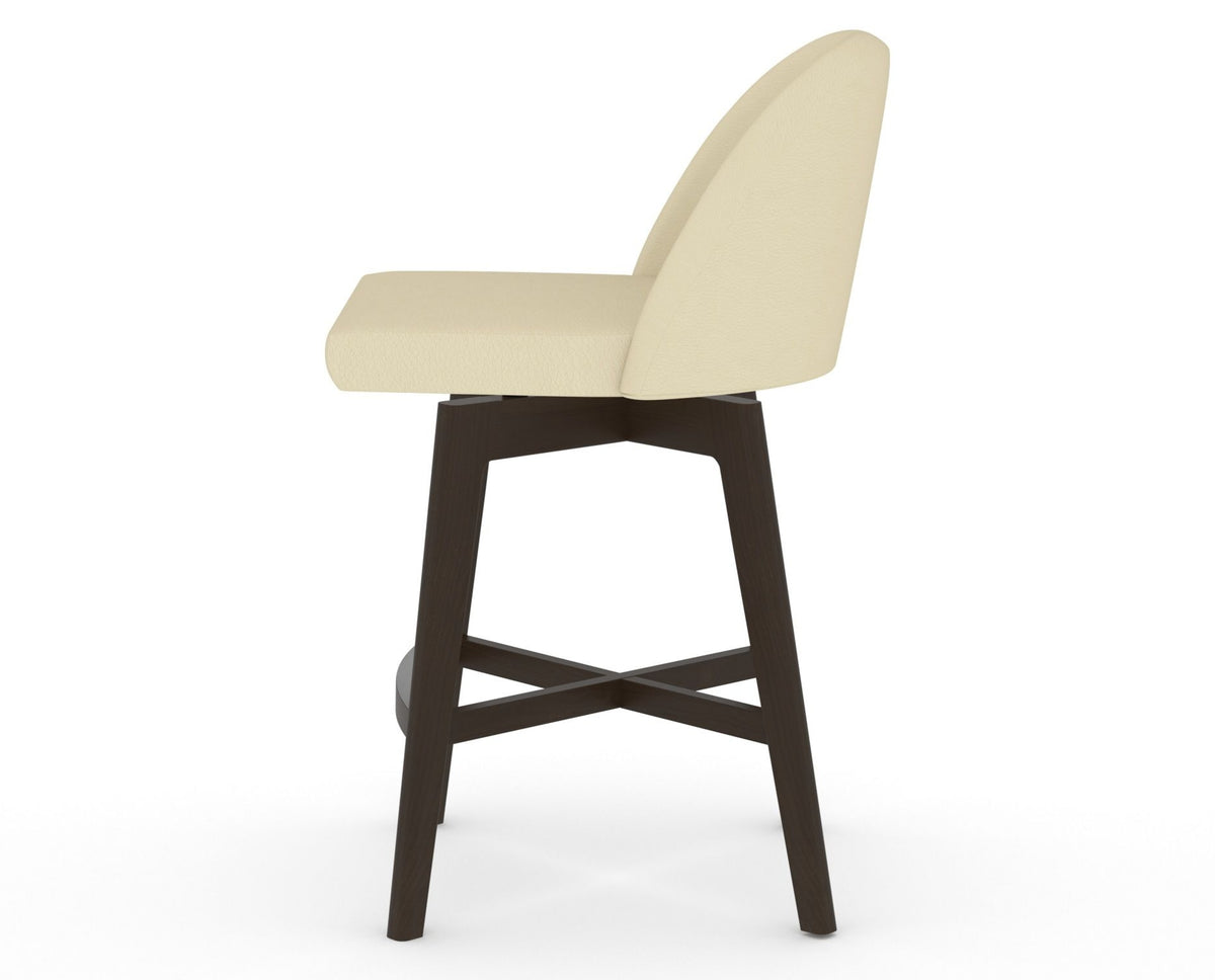 Canadel Downtown Tove Counter Stool in Davy's Grey, XZ Faux Leather, side view