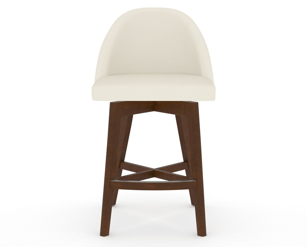 Canadel Downtown Tove Counter Stool in Cognac Washed, YJ Faux Leather, front view