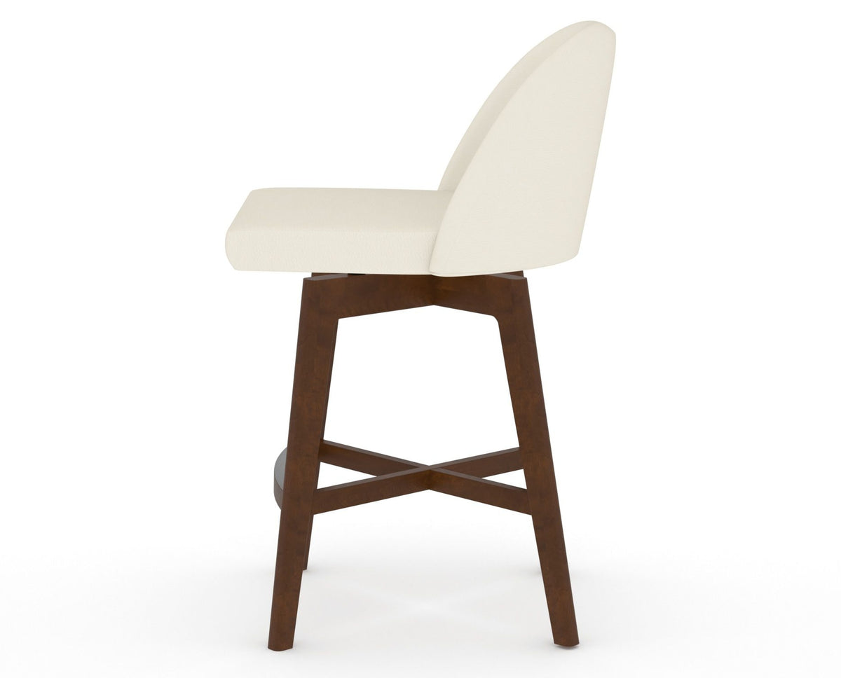 Canadel Downtown Tove Counter Stool in Cognac Washed, YJ Faux Leather, side view