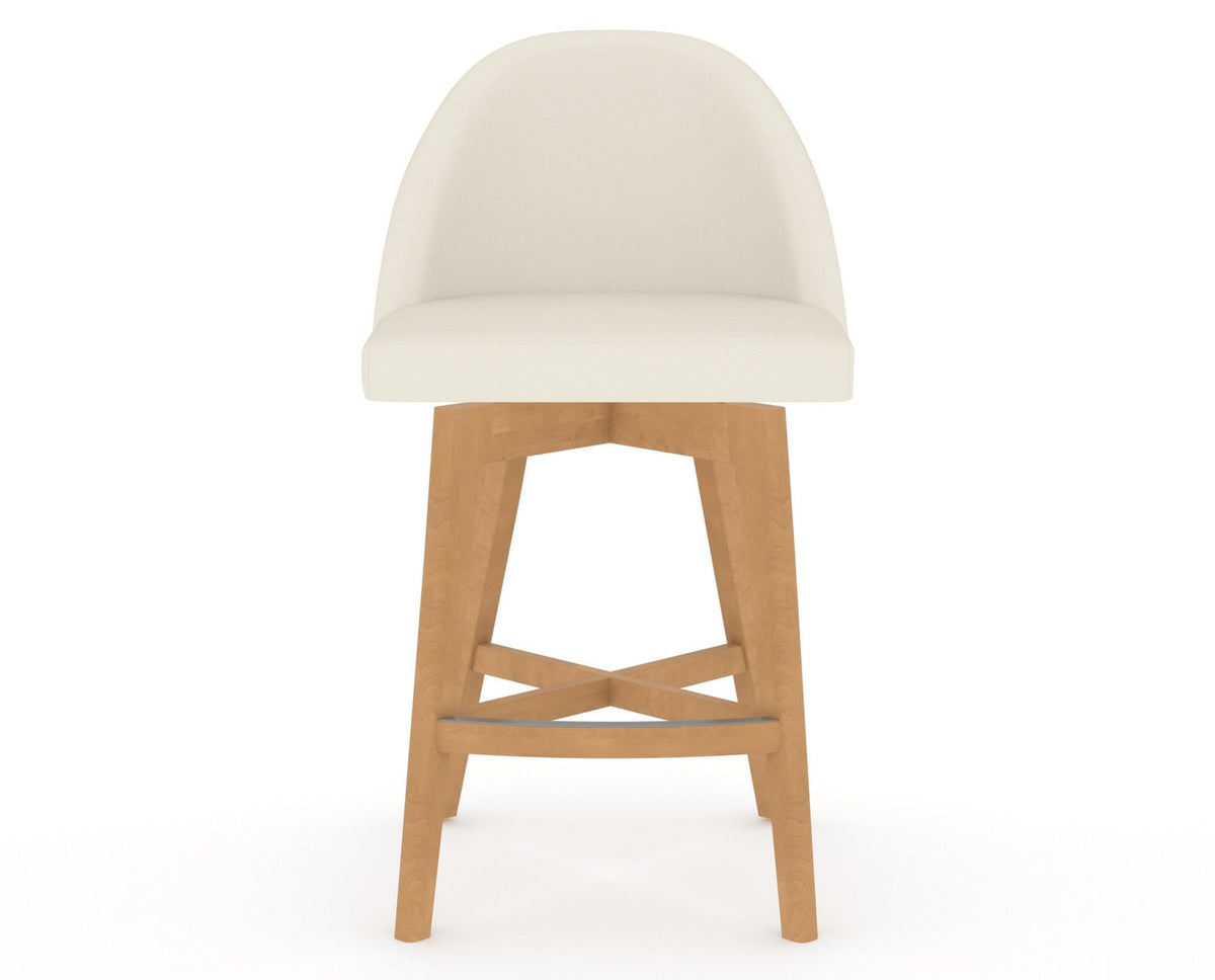 Canadel Downtown Tove Counter Stool in Caramel Washed, YJ Faux Leather, front view