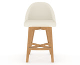 Canadel Downtown Tove Counter Stool in Caramel Washed, YJ Faux Leather, front view